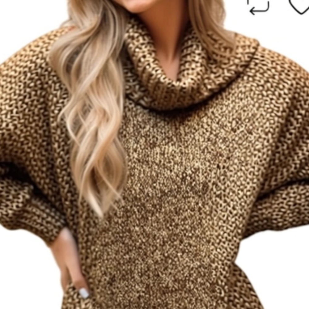 50%offw❤️ Christopher & banks marled Tunic Sweater Turtle Neck NWT